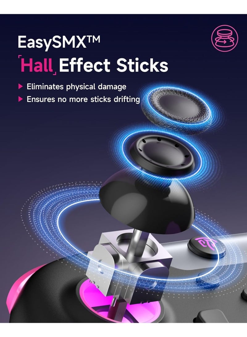 general Professional Gamepad EasySMX X05 Bluetooth Game Controller for PC/Steam/iPhone/Android/Switch with Hall Effect and Trigger RGB Lights Turbo Rumble Vibration Anti-Drift Controller 750mAh Battery Compatible with Black Myth: Wukong, Multi-Platform Support - Image 5