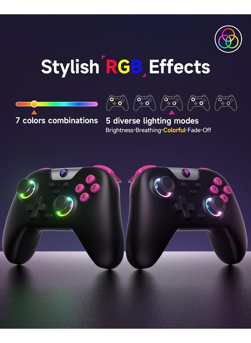 general Professional Gamepad EasySMX X05 Bluetooth Game Controller for PC/Steam/iPhone/Android/Switch with Hall Effect and Trigger RGB Lights Turbo Rumble Vibration Anti-Drift Controller 750mAh Battery Compatible with Black Myth: Wukong, Multi-Platform Support - Image 3