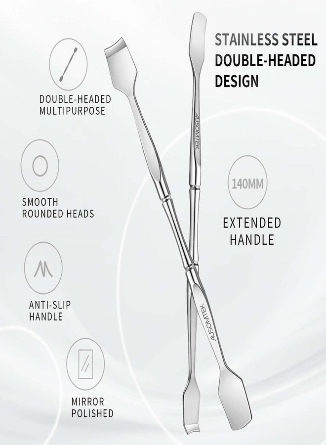 AUSOMTEK Blackhead Remover Tool, Pore Cleaner & Comedone Extractor Face Spatula, Professional Stainless Steel Whitehead & Pimple Extractor Tool for Facial Skin Care with Cyan PU Case - Image 5