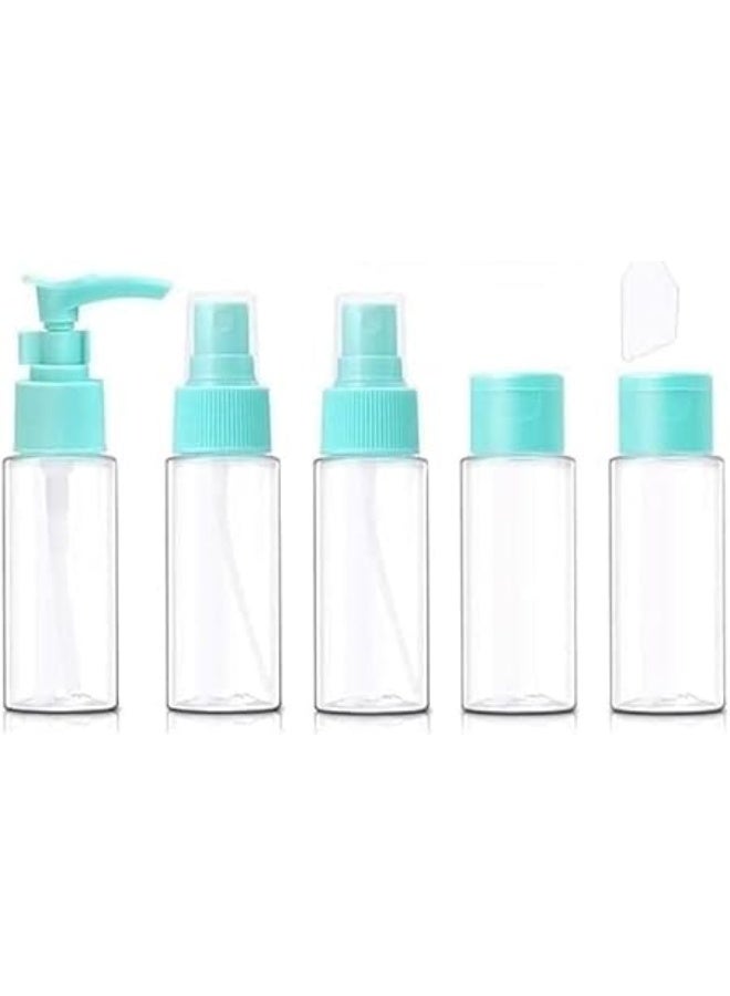 مجموعة زجاجات قابلة لاعادة الملء محمولة للسفر (لون ازرق) - Image 1