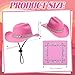 Simgoing 2 Pcs 17cm Doll Cowboy Costume DiamondStudded Cowboy Hat and Scarf for 17cm Mini Toy Western Accessories for Decoration and Display Doll Not IncludePink - Image 4
