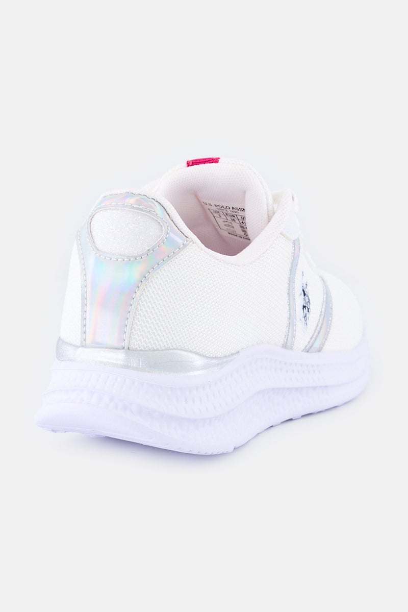 U.S. Polo Assn. أحذية نسائية من الجلد البيئي مع شبكة، بيضاء - Image 3