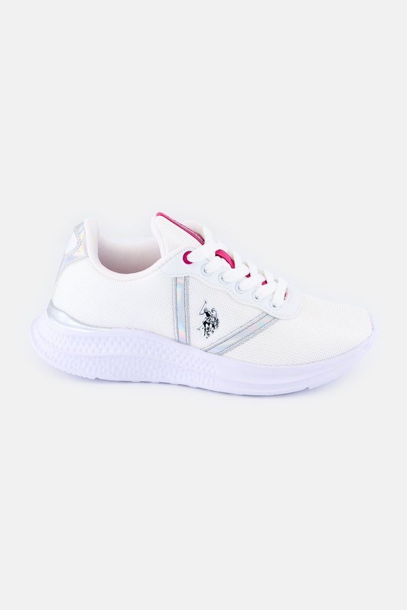 U.S. Polo Assn. أحذية نسائية من الجلد البيئي مع شبكة، بيضاء - Image 4