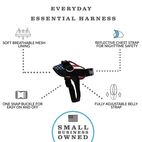 ShawnCo Essential Dog Harness, No-Pull Pet Vest with 3 Leash Clips, No Choke, Reflective, Adjustable and Padded, for Easy Walking and Training for Small, Medium and Large Dogs (Stars and Stripes, M) - Image 2