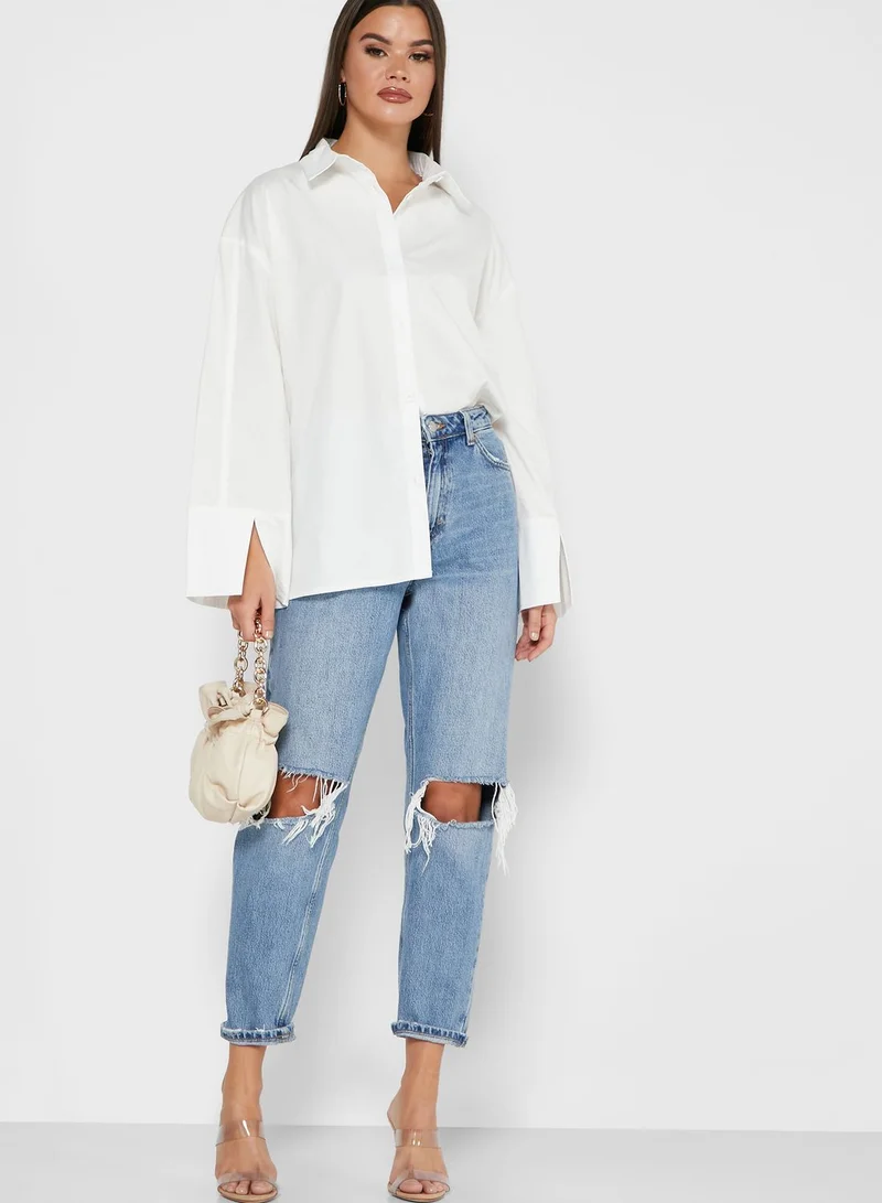 PUBLIC DESIRE Split Sleeve Oversized Shirt