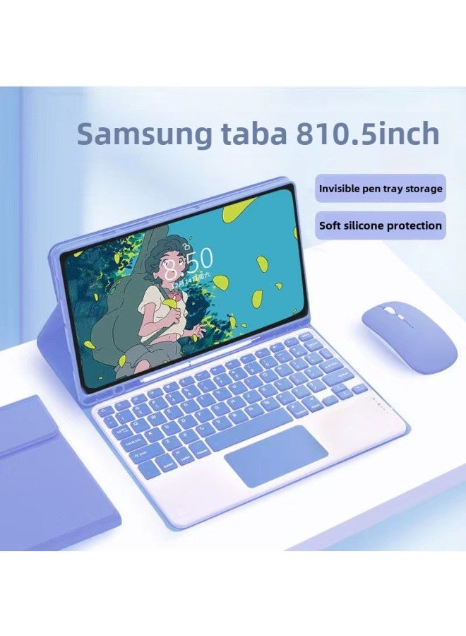 Bluetooth Keyboard Case For Samsung Tab A9plus 2024 S9FE S6lite Touch Keyboard Leather Case-Color:Sky Blue Leather Case & Normal Backlit Keyboard & Mouse-Applicable Model:Tab S9 /S9plus 12.4 -2022 Model