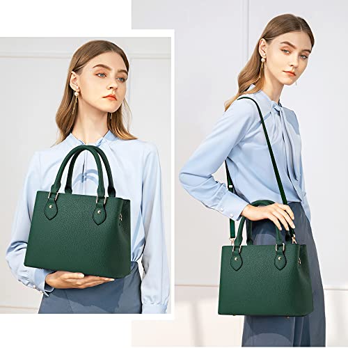 CHICAROUSAL Purses and Handbags for Women Leather Crossbody Bags Women's Tote Shoulder Bag (Dark Green cc) - Image 2