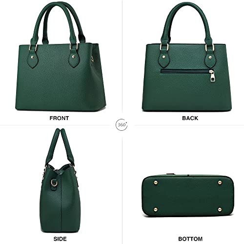 CHICAROUSAL Purses and Handbags for Women Leather Crossbody Bags Women's Tote Shoulder Bag (Dark Green cc) - Image 3