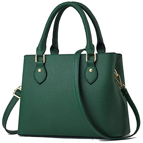 CHICAROUSAL Purses and Handbags for Women Leather Crossbody Bags Women's Tote Shoulder Bag (Dark Green cc) - Image 1