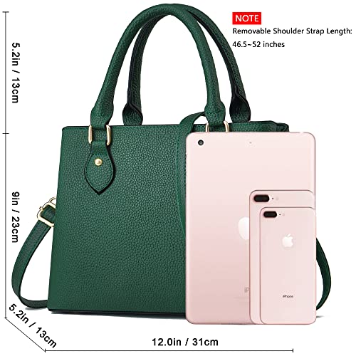 CHICAROUSAL Purses and Handbags for Women Leather Crossbody Bags Women's Tote Shoulder Bag (Dark Green cc) - Image 5