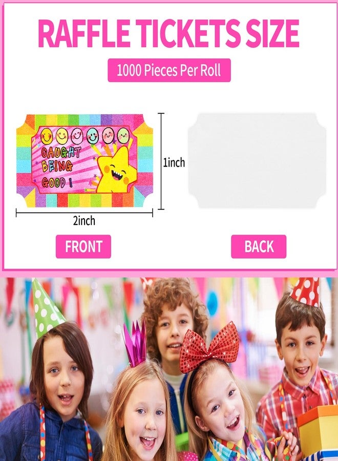 DLUGOPIS 1000 قطعة تذاكر سحب الابتسامة، تذاكر مكافأة اللفة، تذاكر سحب اللفة الواحدة، تذاكر السلوك الجيد، تذاكر تحفيز اللفة لسلوك الفصل الدراسي (وردي) - Image 2