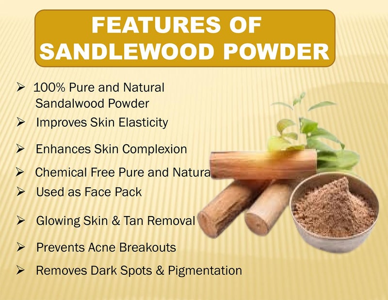 Generic Sandalwood Face Pack Chandan Powder Glowing skin  Oil Control  Pigmentation  100g  - Image 3