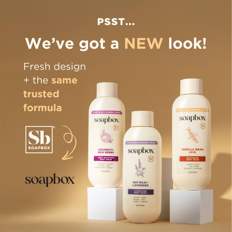 Soapbox Body Wash, Vanilla Bean & Fig Liquid Body Wash, Moisturizing Soap with Shea Butter, Vegan Duo Pack of 2 Soap Bottles, 20oz Each - Image 2