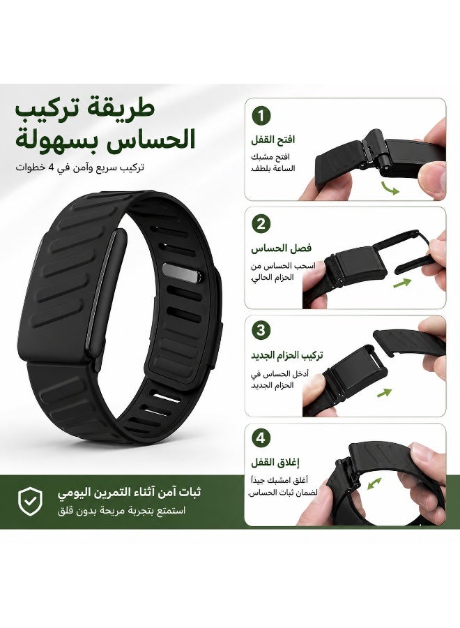حزام سيليكون متوافق مع WHOOP 5.0، حزام معصم رياضي ناعم قابل للتعديل للرجال والنساء، مزود بموصل على شكل حرف U - Image 4