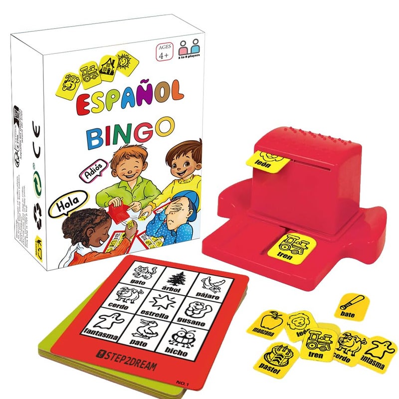 Magictodoor Spanish Vocabulary Bingo for Kids Educational Learning with Sight Words Boosts Language and Matching Skills Ideal for Classroom and Home Use Spanish Board Game - Image 3