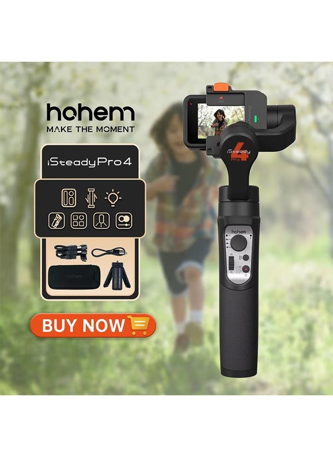 هوهم مثبت Hohem الرسمي iSteady Pro 4 Gimbal لكاميرا GoPro 12/11/10/9/8/7/6 DJI OSMO Insta360 One R Action Camera مثبت يدوي ثلاثي المحاور  - Image 1