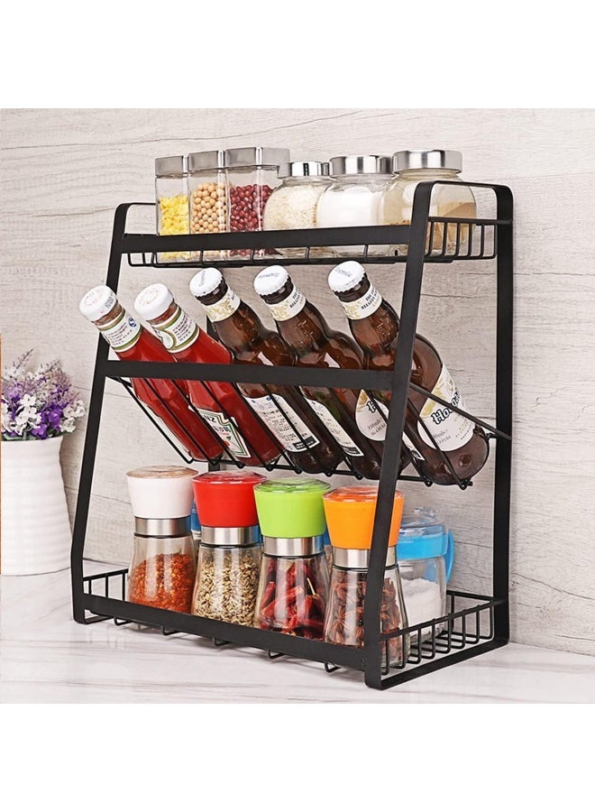 IBAMA 3 Layers Spice Rack Detachable Spice Shelf for Kitchen Countertop Shelf Organizer Standing Seasoning Bottle Shelf Cabinet  - Image 1