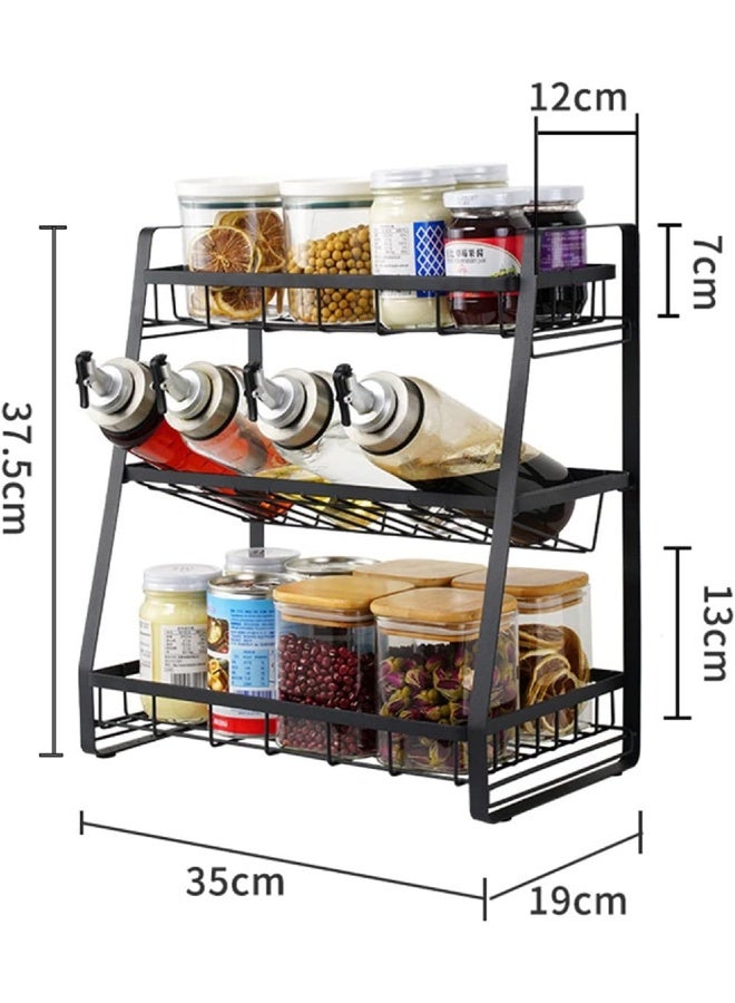 IBAMA 3 Layers Spice Rack Detachable Spice Shelf for Kitchen Countertop Shelf Organizer Standing Seasoning Bottle Shelf Cabinet  - Image 2