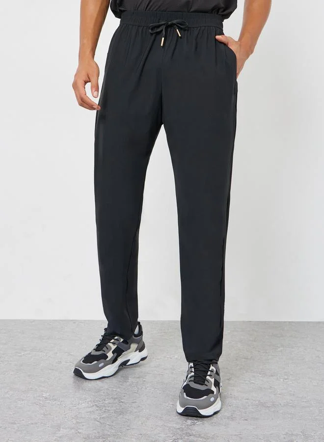 Styli Active Men Black Relaxed Fit Trackpants