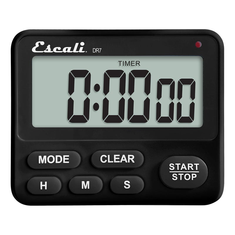 Escali Extra Loud Display Digital Kitchen Timer with Clock Mode Recall Timer Magnetic Back