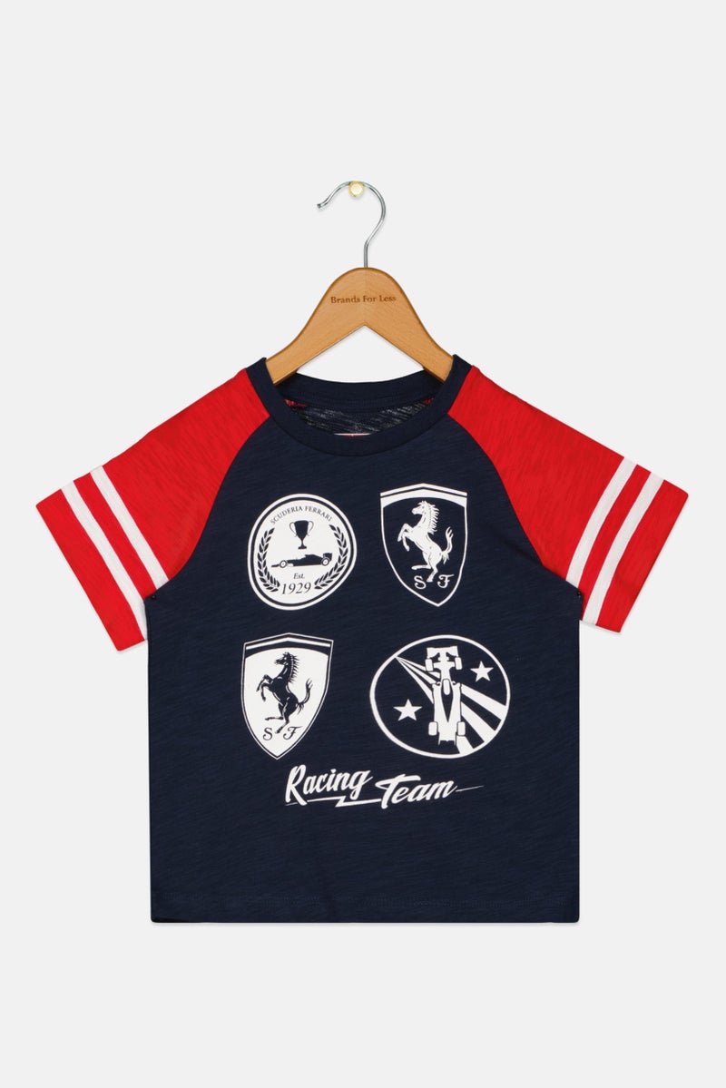 Scuderia Ferrari Toddlers Boy Graphic Print Outdoor T-shirt, Multicolor - Image 1