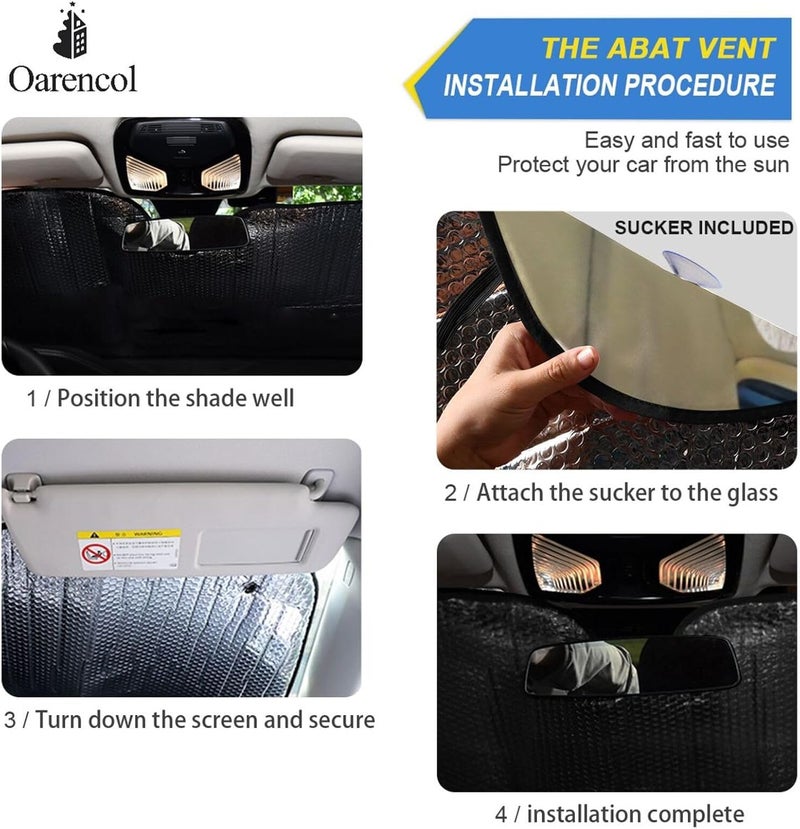 Oarencol Raccoon Driving Car Windshield Sun Shade Funny Animal Music Foldable UV Ray Sun Visor Protector Sunshade to Keep Your Vehicle Cool (55" x 27.6") - Image 5
