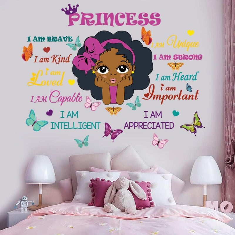 Casa Decor Black Girl Magic Inspirational Wall Quotes I Am Special Motivational Saying African American Wall Sticker for Nursery Baby Toddler Room Afro Kid Bedroom Playroom Wall Decoration Home Decor - Image 1
