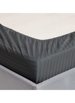 MAXQON Fitted Bed Sheet +2Pcs Pillow Covers, King/Queen/Double/Single Sizes, Color Grey  - Image 3