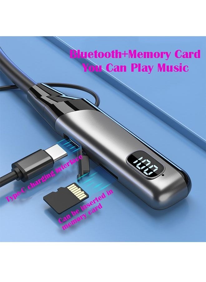 ZCM-HAPPY - Neck-Mounted Bluetooth Headset Stereo Sports Wireless Headset With 4G Memory Card Life Waterproof - Image 1