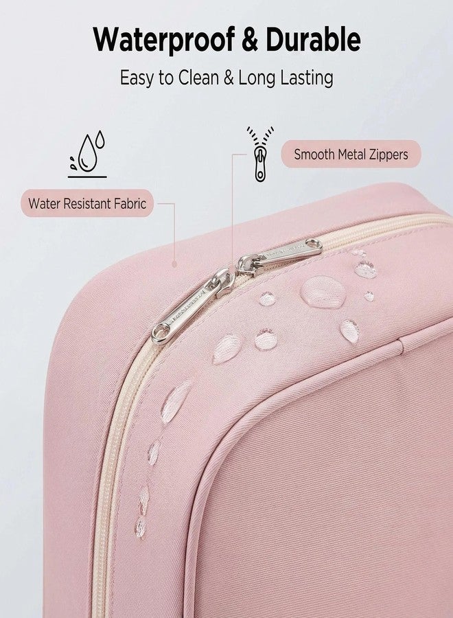 Hanging Toiletry Bag with Hook, Large 4-Layer Waterproof Travel Organizer for Full-Size Bottles, Makeup & Toiletries Bag for Women & Men (Pink) - Image 4