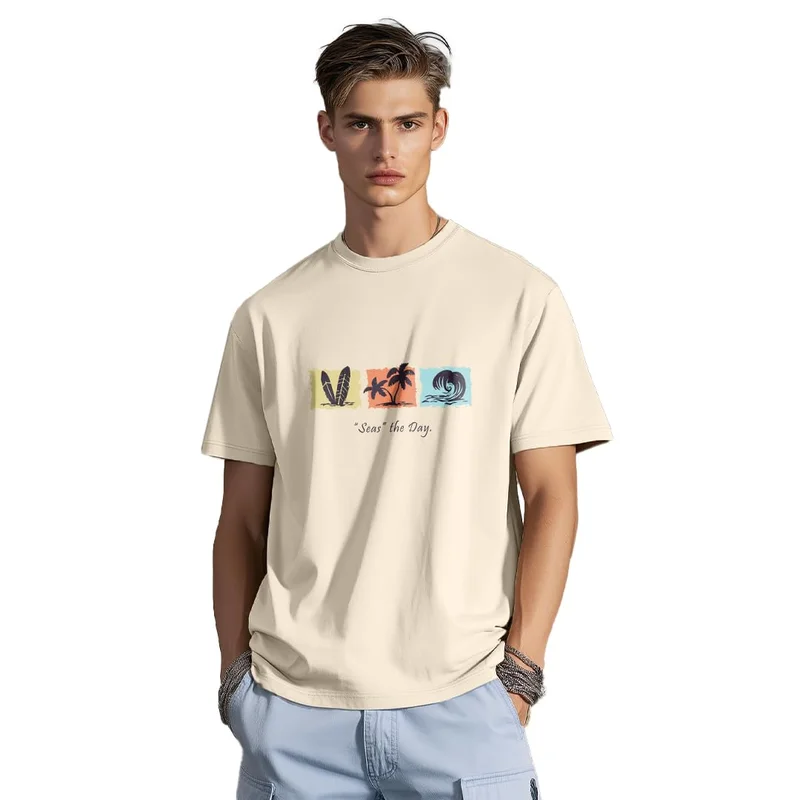 NOBERO Men's Cotton Graphic Print T-Shirt