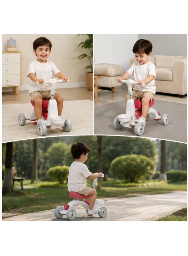2-in-1 Toddler Balance Bike with Push Handle – Kids Ride-On Tricycle with Storage Basket, Ages 1-3 - Image 2