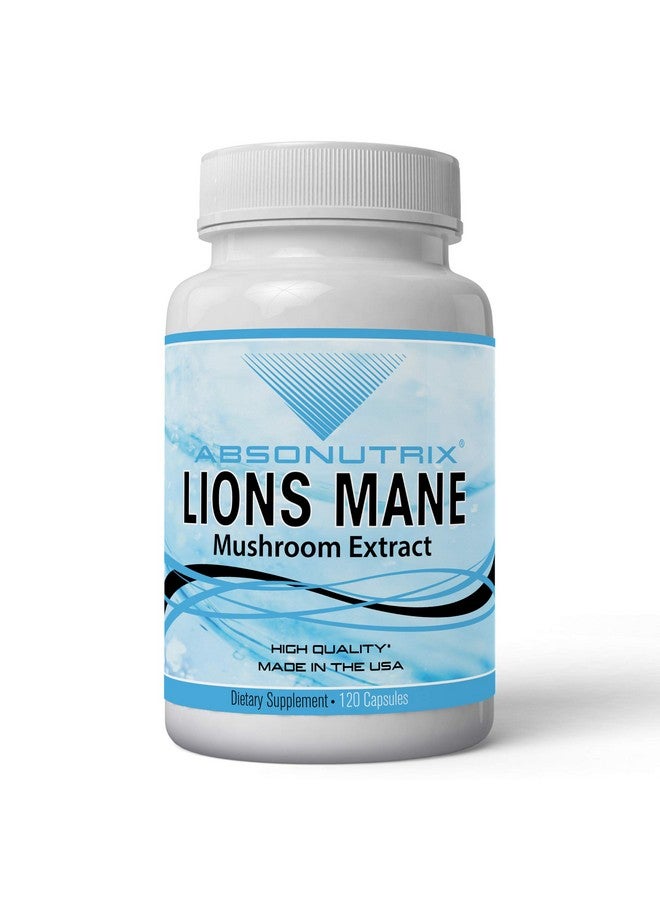Absonutrix Lion Mane Mushroom Extract 120 Capsules Supports Immune Systemhelps Improve Cognitive Health Quality Potent Ingredients Made In Usa 500 Mg Per Serving Gmpapproved - Image 1