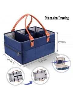 Baby Diaper Caddy Bag With Zipper Lid And Leather Handle Dark, Blue - pzsku/Z300F82AD5BD13D4B25F2Z/45/_/1662098811/d1a8ecfa-abb9-4d6a-a08d-9b37720e4bfb