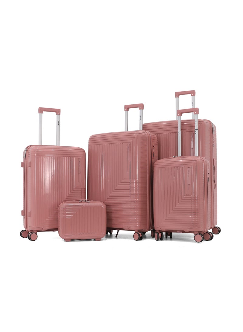 DILIXI Unbreakable Hardshell PP Luggage Trolley Bag 5 Pieces Set With Double Spinner Wheels (BC-12",S-20",M-24",L-28",XL-32") - Image 1