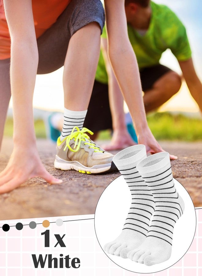 Sintege 5 Pairs Stripe Toe Socks Finger Socks Colorful Socks for Women Girl Supplies (Colorful,Trendy Style) - Image 5