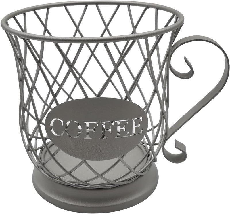 MFBJXC Coffee Pod Storage Basket, Capsule Holder for 35 K Cup Organizer, Bar Countertop Decor - Silver - Image 1