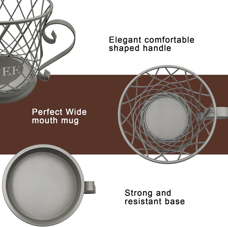 MFBJXC Coffee Pod Storage Basket, Capsule Holder for 35 K Cup Organizer, Bar Countertop Decor - Silver - Image 3