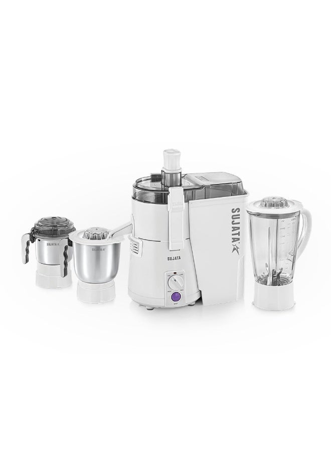 Sujata Powermatic Maxima Juicer Mixer Grinder|900 Watts Double Ball Bearing Motor|22000 RPM|Non-Stop 90 Mins Running|3 Jars including 1750ml Blender, 1000ml Grinder, 500ml Chutney Jar| (White) - Image 1