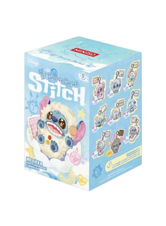 MINISO x Disney Stitch Hit Snooze Collection Vinyl Plush Pendant Blind Box, Full Display Set of 8 Sealed Mystery Boxes, Character Collectible for Display and Gifting - Image 1