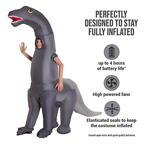 Morph Inflatable Dinosaur Costume for Kids, Blow Up Diplodocus Costume, Fun Dress Up for Parties and Events - Image 2