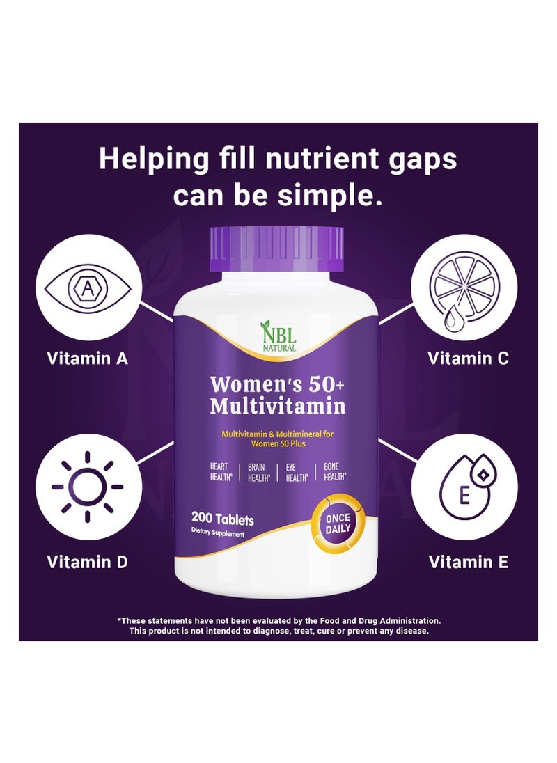 NBL Natural NBL Natural Women's Multivitamin for Women 50 Plus ,Supports Memory, 200 Tablets  - Image 3