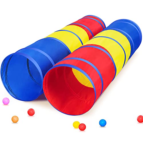 PigPigPen Kids Tunnel for ToddlersPop Up Play Tunnel Tent for Babies or Dogs Indoor  Outdoor Toys for Kids Backyard Playset Classic 2 Pack Tunnels - Image 1