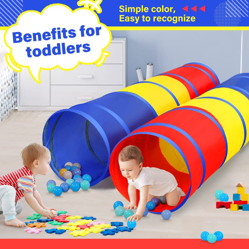 PigPigPen Kids Tunnel for ToddlersPop Up Play Tunnel Tent for Babies or Dogs Indoor  Outdoor Toys for Kids Backyard Playset Classic 2 Pack Tunnels - Image 3