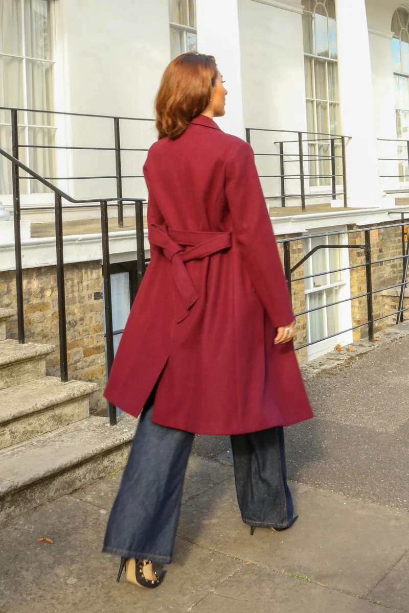 دبل سكند معطف بياقة شال مزدوج الصدر