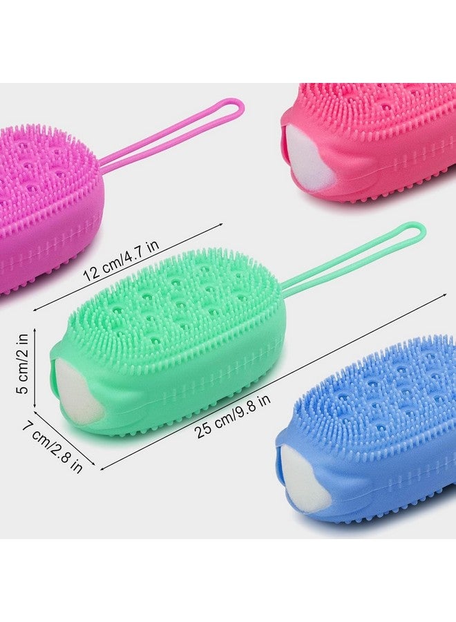 FICTIOUS Silicone Soap Cover & scruber Silicone Shower Brush Body Bath Brush Scrubber with Added soap, Massage Bath Brush, Shower Loofah Brush to Deep Cleaning Skin Multi Color - Image 2