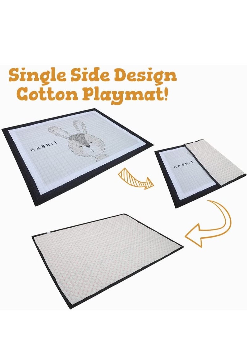 Baby Playmats large Crawling Pad Rabbit Design Cotton Soft Mat for Tummy Time