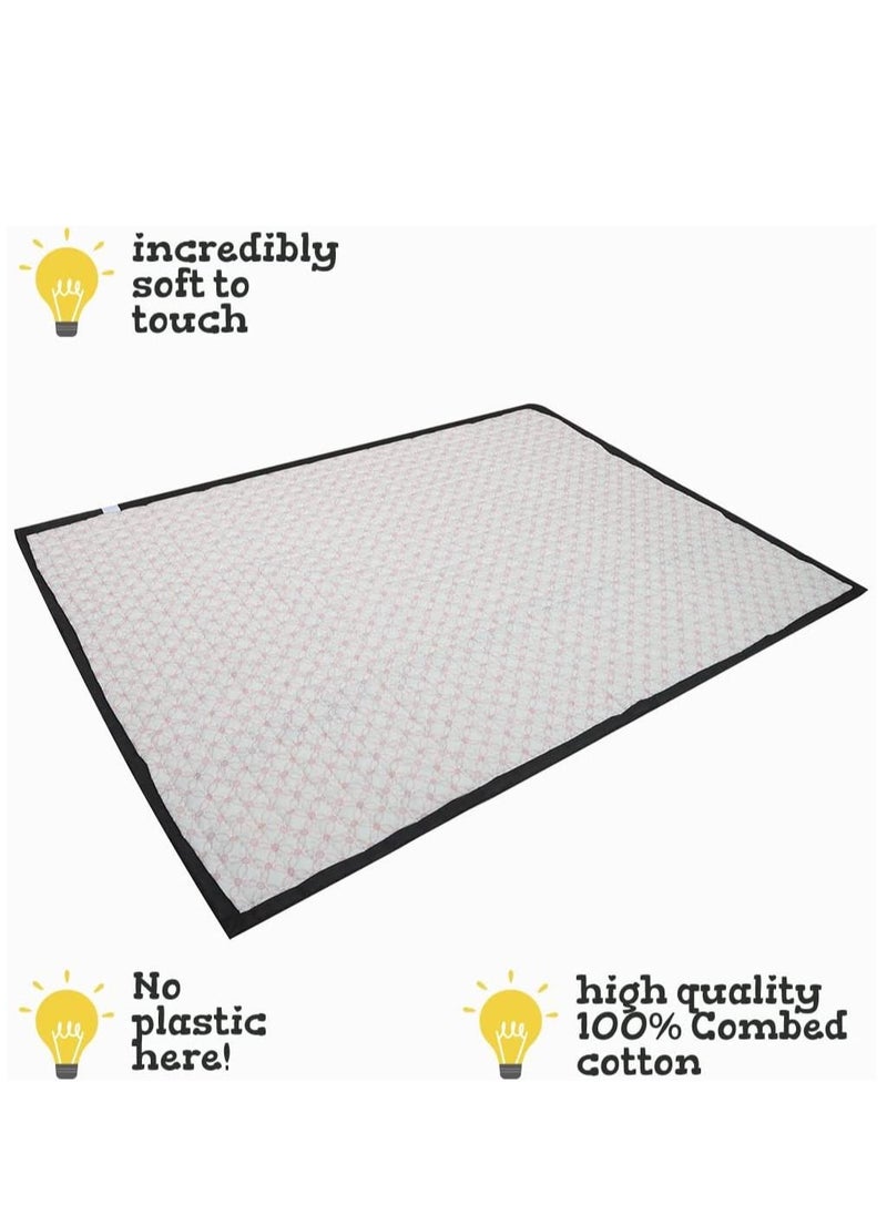 Baby Playmats large Crawling Pad Rabbit Design Cotton Soft Mat for Tummy Time