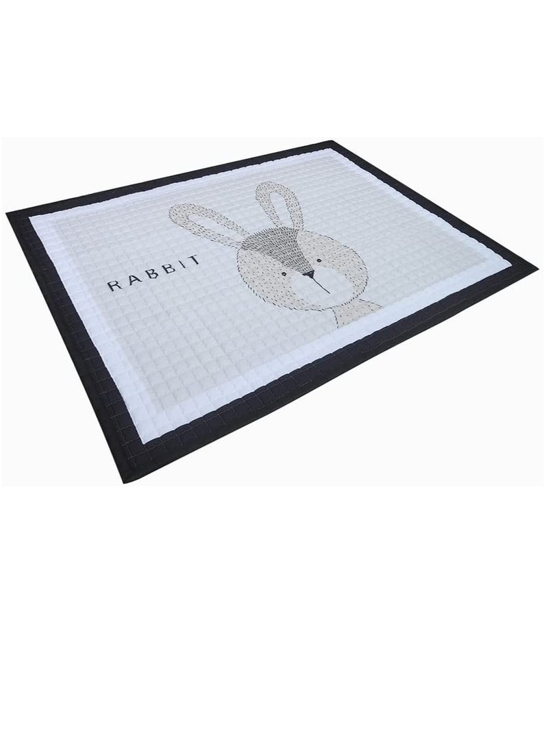 Baby Playmats large Crawling Pad Rabbit Design Cotton Soft Mat for Tummy Time