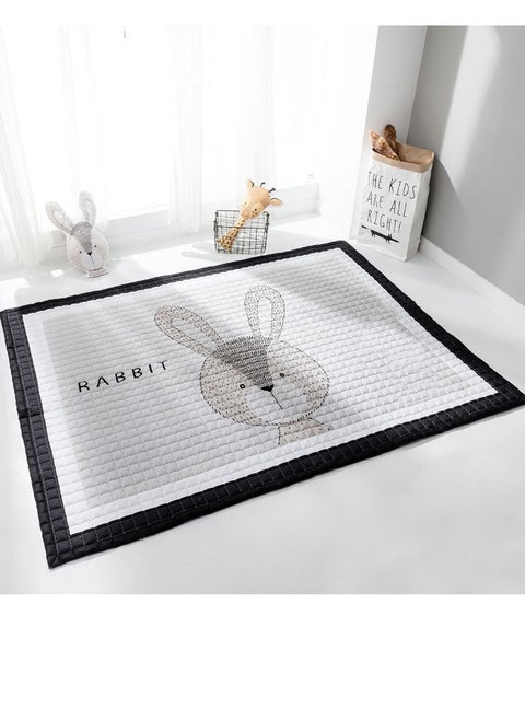 Baby Playmats large Crawling Pad Rabbit Design Cotton Soft Mat for Tummy Time